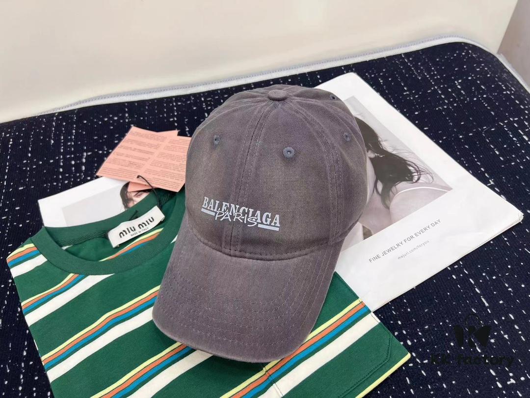 692fbb1999f2d84055c87ada Balenciaga New Style Washed Cotton Baseball Cap, Fashionable and Unique Design