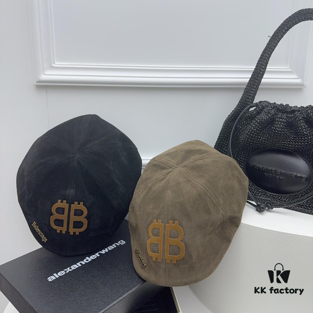 Balenciaga New Arrival ✓ Beige Vintage-Style Forward Cap, Early Autumn Suede Fabric with Exceptional Texture 🤎🖤