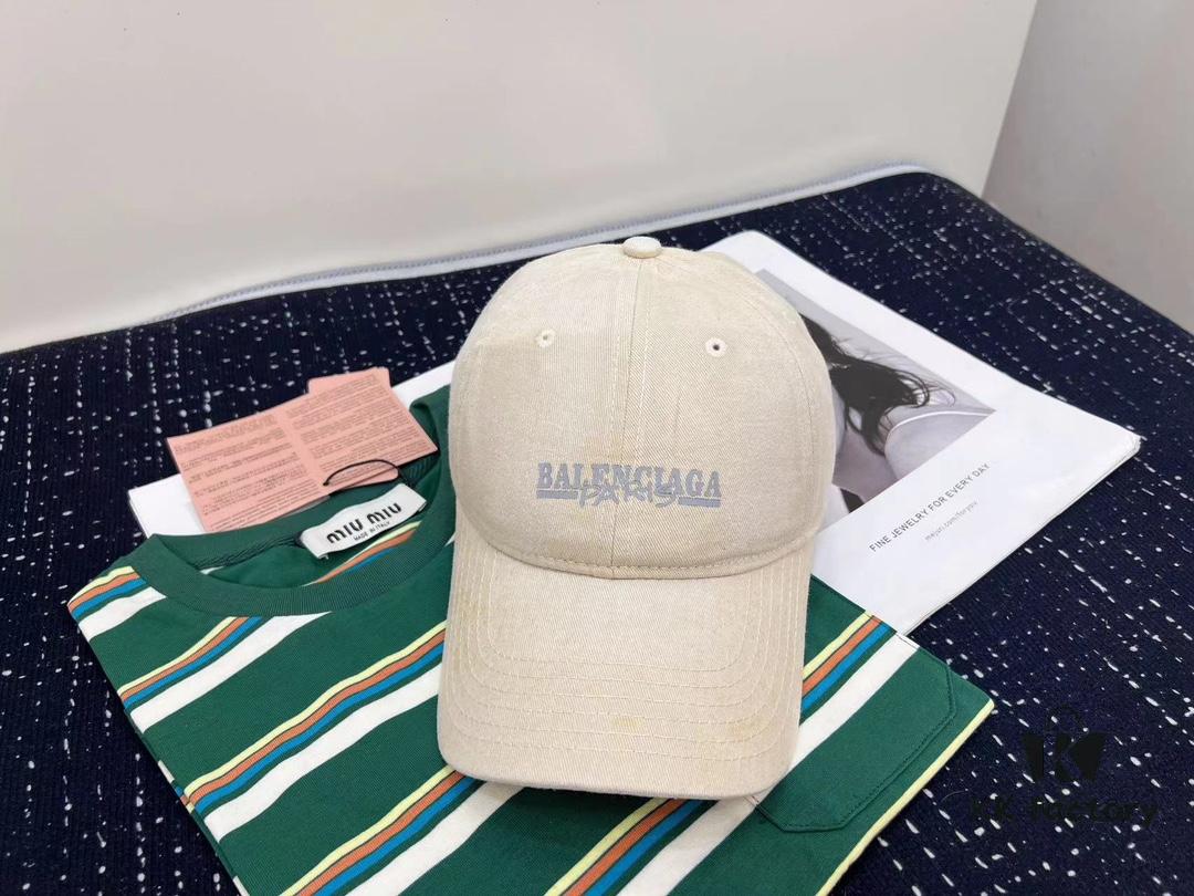 692fbb9899f2d84055c87b5c Balencia New Arrival Baseball Cap with Distressed Craftsmanship, Premium Look Unisex Fishing Hat Knit Cap