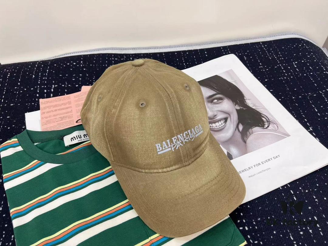 692fbb9899f2d84055c87b5d Balencia New Arrival Baseball Cap with Distressed Craftsmanship, Premium Look Unisex Fishing Hat Knit Cap