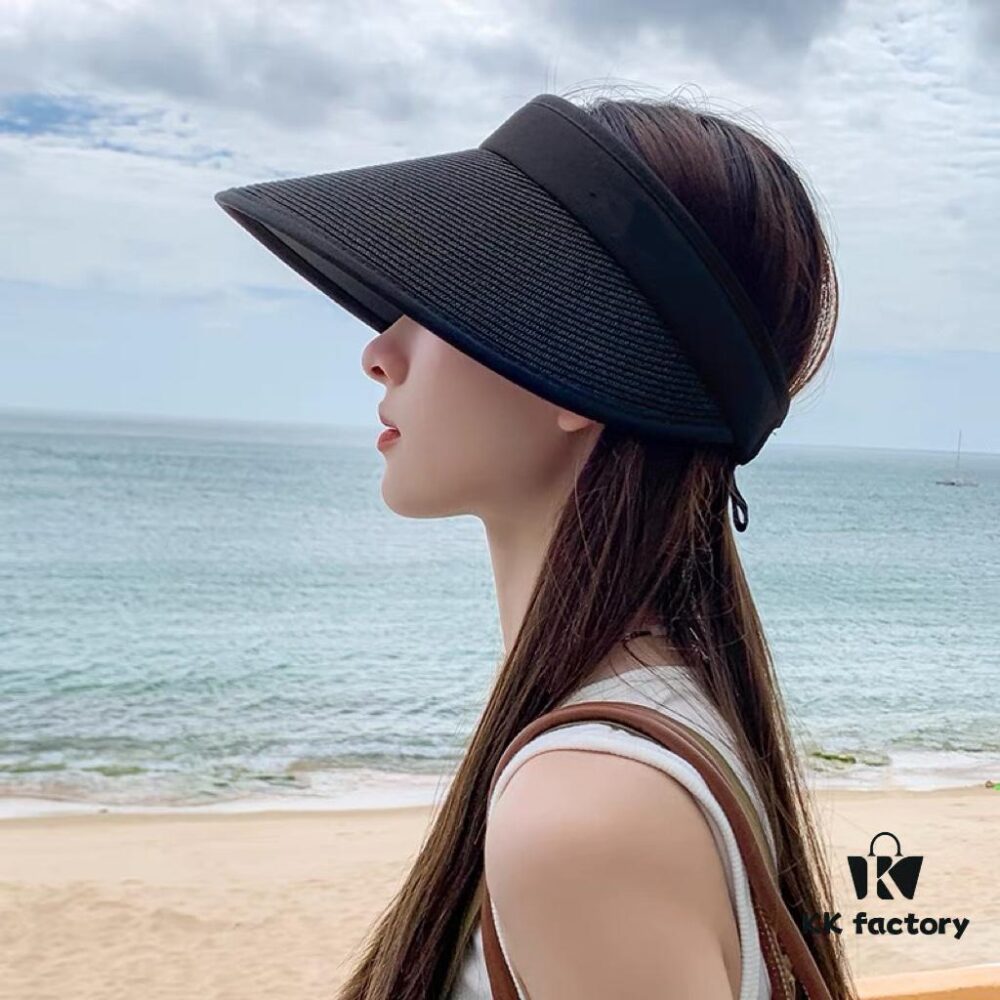 Balencia ~ New Straw Wide-Brimmed Open-Crown Hat