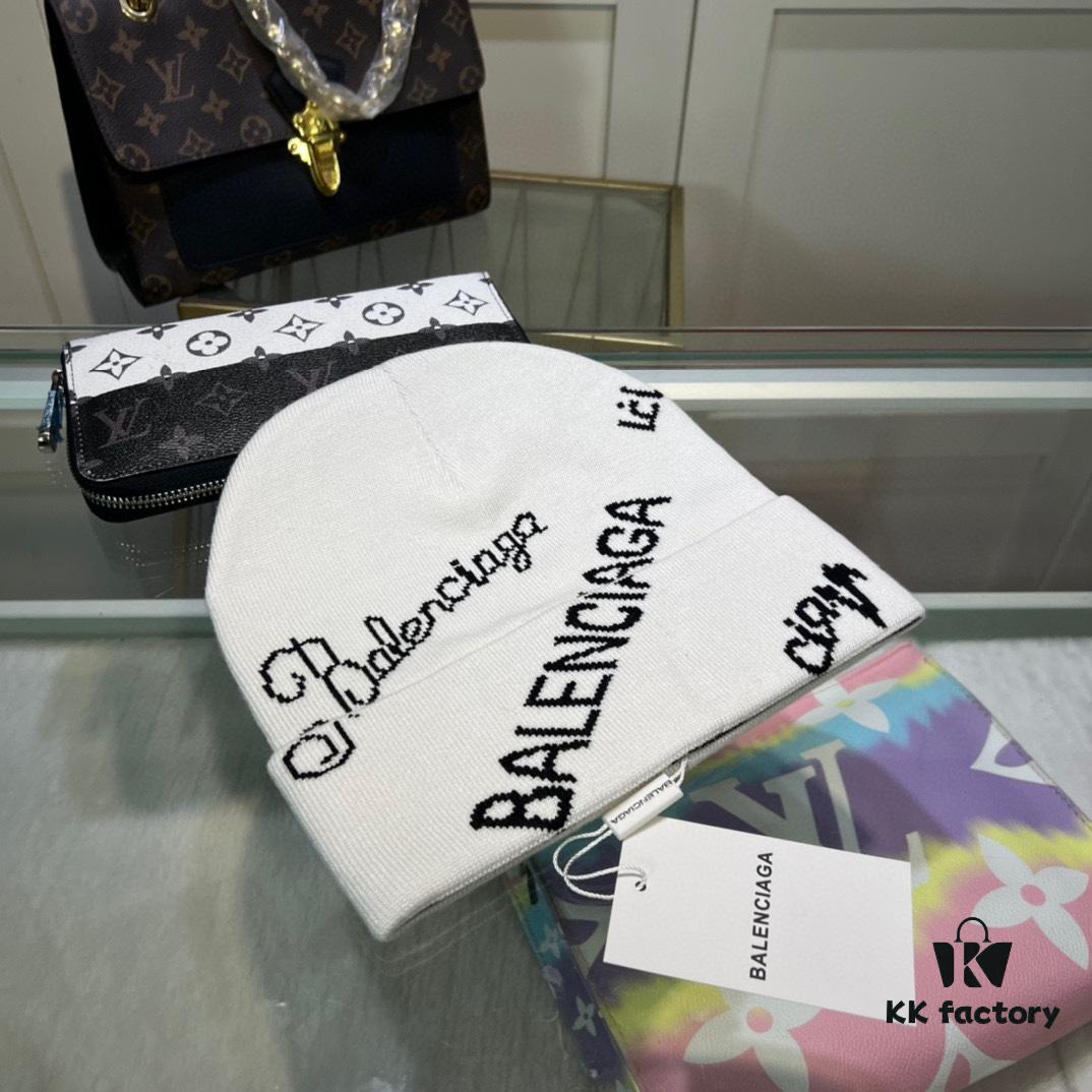 692fbd4299f2d84055c87d25 Balenciaga Letter Logo Knit Hat, Unisex Winter Beanie with Dust Bag