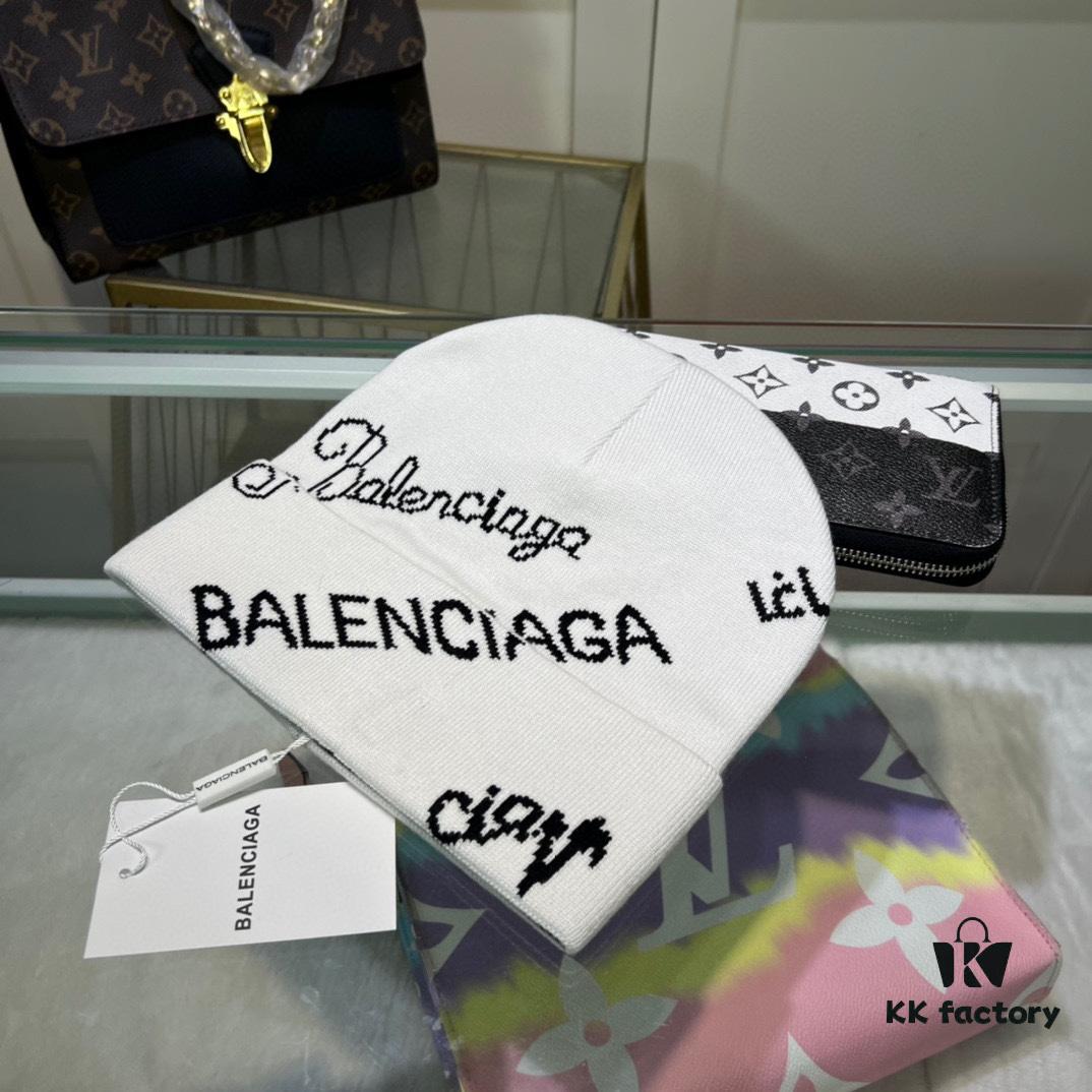 692fbd4299f2d84055c87d26 Balenciaga Letter Logo Knit Hat, Unisex Winter Beanie with Dust Bag