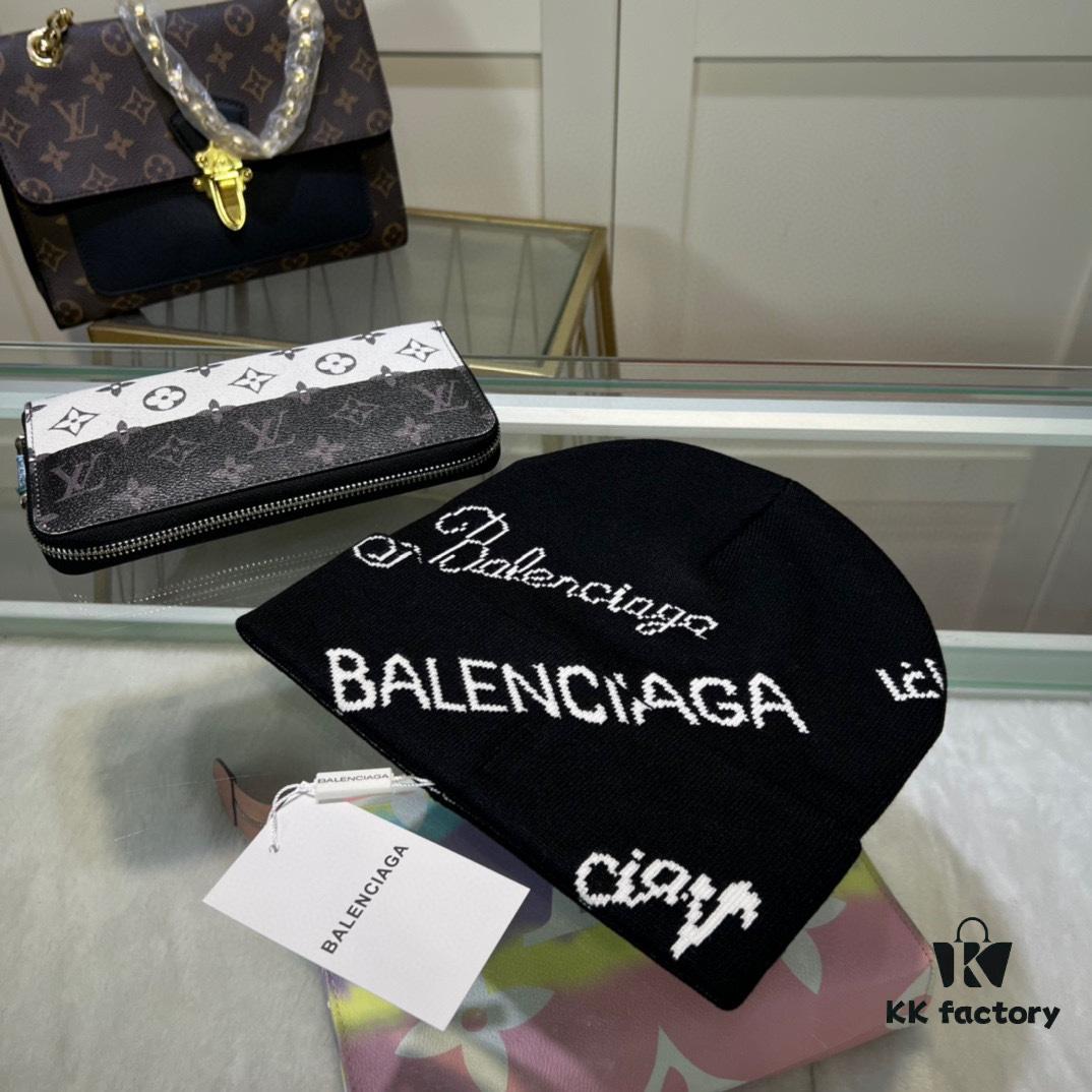 692fbd4399f2d84055c87d28 Balenciaga Letter Logo Knit Hat, Unisex Winter Beanie with Dust Bag