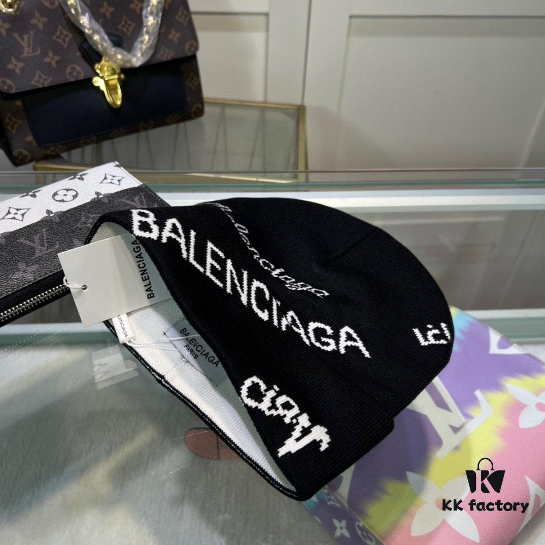 692fbd4699f2d84055c87d2a Balenciaga Letter Logo Knit Hat, Unisex Winter Beanie with Dust Bag