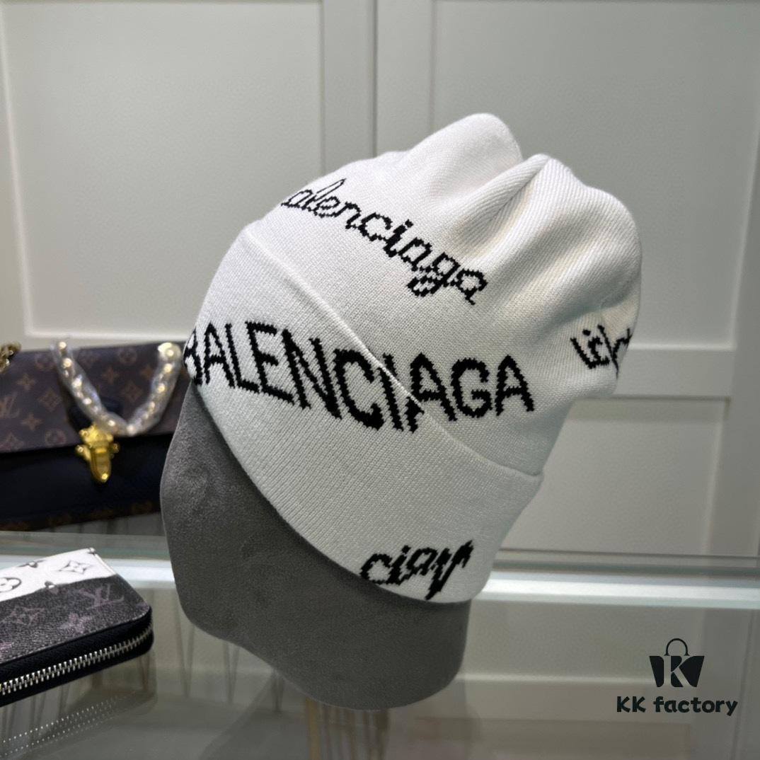 692fbd4799f2d84055c87d2b Balenciaga Letter Logo Knit Hat, Unisex Winter Beanie with Dust Bag