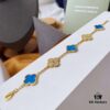 692fbe1499f2d84055c87e09 Van Cleef & Arpels 2019 New Arrival, 50th Anniversary Limited Edition Five-Flower Mother-of-Pearl Bracelet in Blue Ceramic and Gold