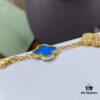 692fbe1499f2d84055c87e0a Van Cleef & Arpels 2019 New Arrival, 50th Anniversary Limited Edition Five-Flower Mother-of-Pearl Bracelet in Blue Ceramic and Gold