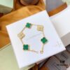 692fbe1899f2d84055c87e0f Van Cleef & Arpels 2019 New Arrival, 50th Anniversary Limited Edition Five-Flower Mother-of-Pearl Bracelet in Malachite and Gold