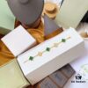 692fbe1899f2d84055c87e10 Van Cleef & Arpels 2019 New Arrival, 50th Anniversary Limited Edition Five-Flower Mother-of-Pearl Bracelet in Malachite and Gold