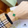 692fbe1b99f2d84055c87e15 Van Cleef & Arpels 2019 New Arrival, 50th Anniversary Limited Edition Five-Flower Mother-of-Pearl Bracelet in Malachite and Gold