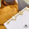 692fbe1e99f2d84055c87e19 Van Cleef & Arpels 2019 New Release, 50th Anniversary Limited Edition Five-Flower Mother-of-Pearl Bracelet in Yellow Gold