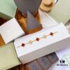 692fbe2399f2d84055c87e21 Van Cleef & Arpels 2019 New Arrival 50th Anniversary Limited Edition Five-Flower Mother-of-Pearl Bracelet with Red Agate and Gold