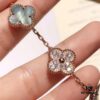 692fbe2999f2d84055c87e29 Van Cleef & Arpels 50th Anniversary Limited Edition Five-Flower Gray Mother-of-Pearl Bracelet in Rose Gold