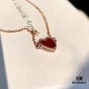 692fbe2e99f2d84055c87e35 Van Cleef & Arpels Sweet Alhambra Heart Pendant, Rose Gold with Red Jasper
