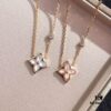 692fbe3999f2d84055c87e45 L VBlossom Series Diamond-Cut Sunflower Four-Leaf Clover Round Necklace