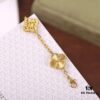 692fbe4299f2d84055c87e57 VCA Gold Stripe Four-Leaf Clover Bracelet