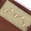 692fbe4499f2d84055c87e5a VCA Gold Stripe Four-Leaf Clover Bracelet