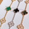 692fbe4599f2d84055c87e5b VCA Tricolor Five-Petal Diamond-Inlaid 50th Anniversary Commemorative Bracelet with Natural Stones and Natural Gray Mother of Pearl