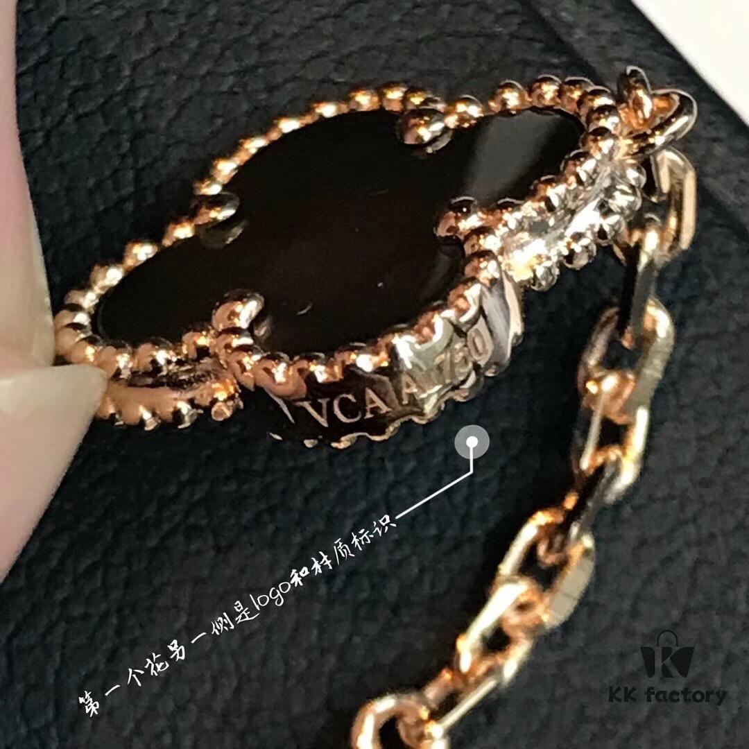 692fbe5299f2d84055c87e78 VCA Lucky Gray Pearl and Full Diamond Five-Leaf Clover Bracelet, Supreme Silver Version, Extremely Rare and Difficult to Produce