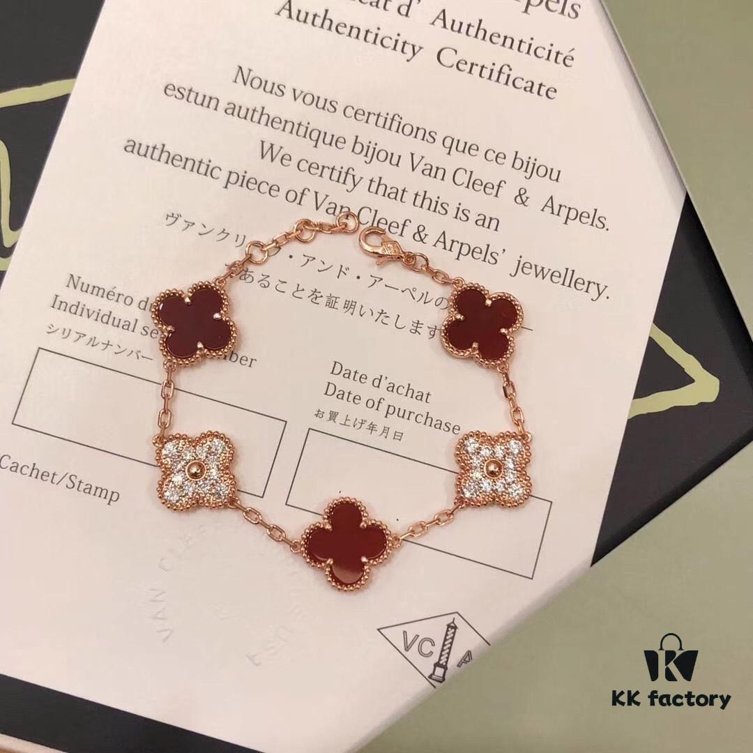 VCA Four-Leaf Clover Diamond-Paved Bracelet