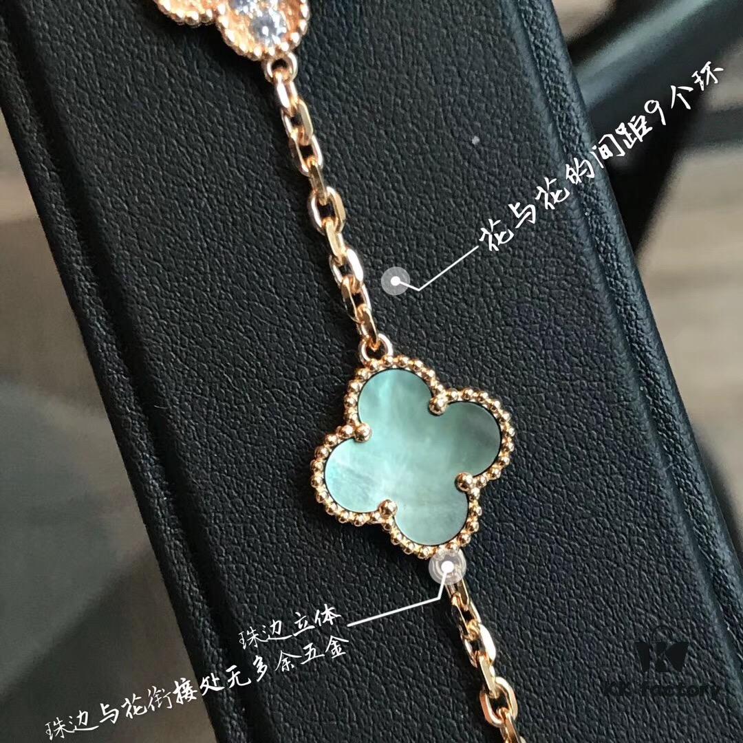 692fbe5c99f2d84055c87e84 VCA Lucky Gray Pearl and Full Diamond Five-Leaf Clover Bracelet, Supreme Silver Version, Extremely Rare and Difficult to Produce