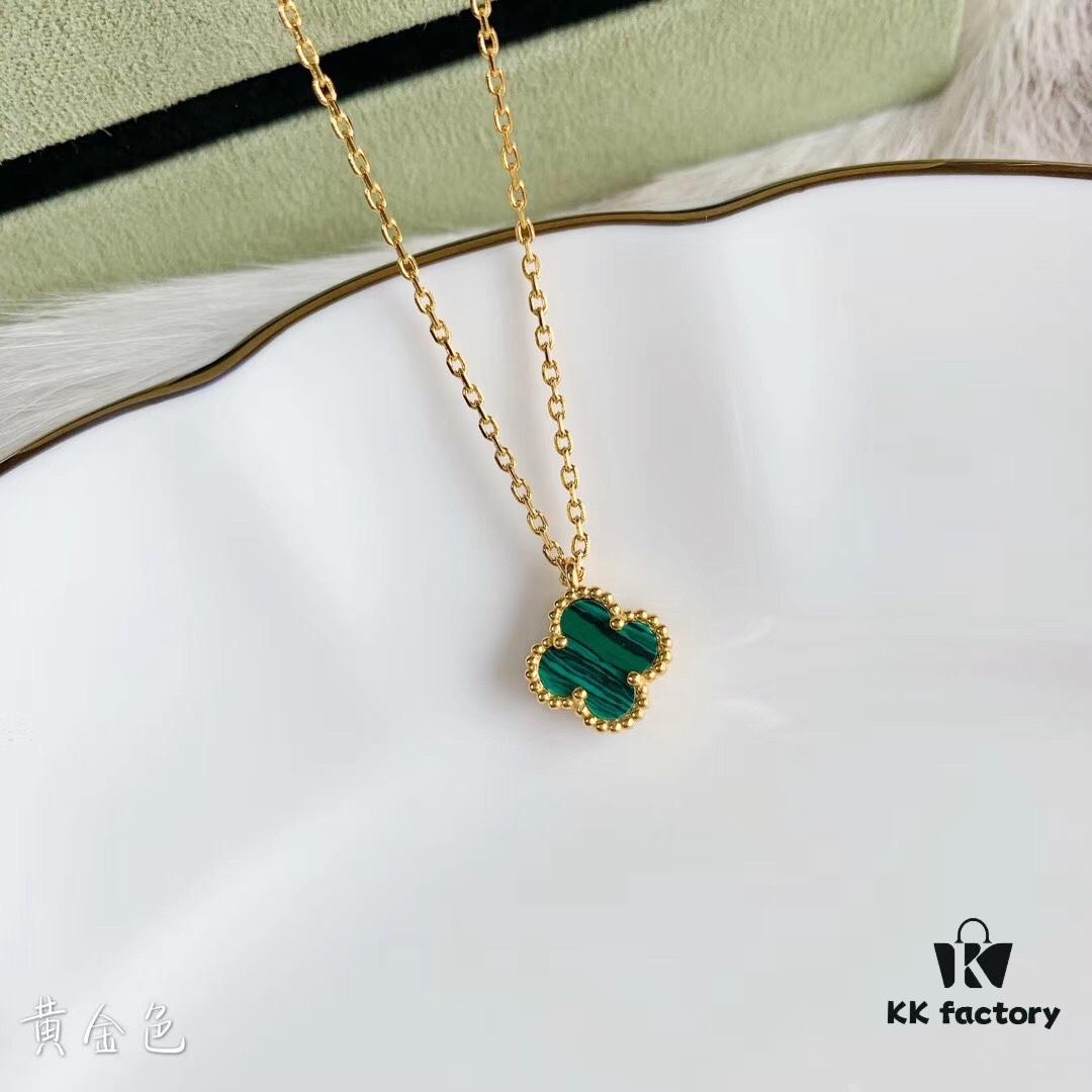 692fbe6299f2d84055c87e90 Mini Small Clover Necklace Made of Fine Silver, Crafted Like 18K Gold Authentic Pieces with VCA Au750 Engraving