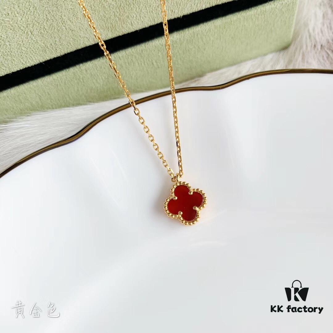 692fbe6399f2d84055c87e93 Mini Small Clover Necklace Made of Fine Silver, Crafted Like 18K Gold Authentic Pieces with VCA Au750 Engraving