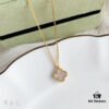 692fbe6599f2d84055c87e94 Mini Small Clover Necklace Made of Fine Silver, Crafted Like 18K Gold Authentic Pieces with VCA Au750 Engraving