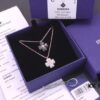 692fbe6699f2d84055c87e98 Swarovski Full Diamond Black and White Double-Sided Clover Necklace