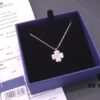692fbe6699f2d84055c87e99 Swarovski Full Diamond Black and White Double-Sided Clover Necklace