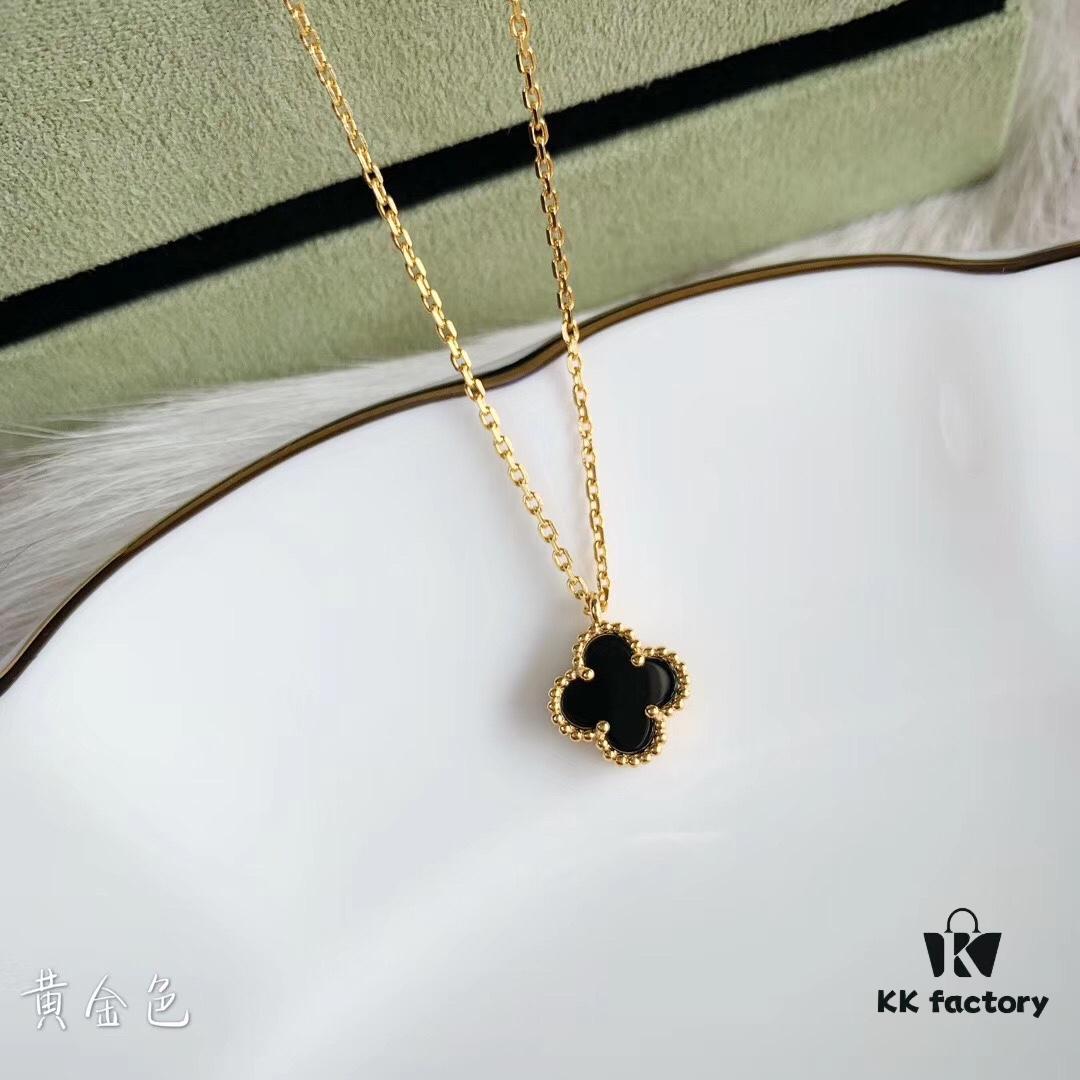 692fbe6899f2d84055c87e9b Mini Small Clover Necklace Made of Fine Silver, Crafted Like 18K Gold Authentic Pieces with VCA Au750 Engraving