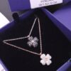 692fbe6899f2d84055c87e9e Swarovski Full Diamond Black and White Double-Sided Clover Necklace
