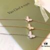 Vca Van Cleef & Arpels Butterfly Series Natural White Shell Bracelet, High-End 925 Sterling Silver with 18K Gold Plating, Elegant and Timeless Design