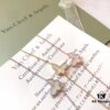 Vca Van Cleef & Arpels Butterfly Series Natural White Shell Bracelet, High-End 925 Sterling Silver with 18K Gold Plating, Elegant and Timeless Design
