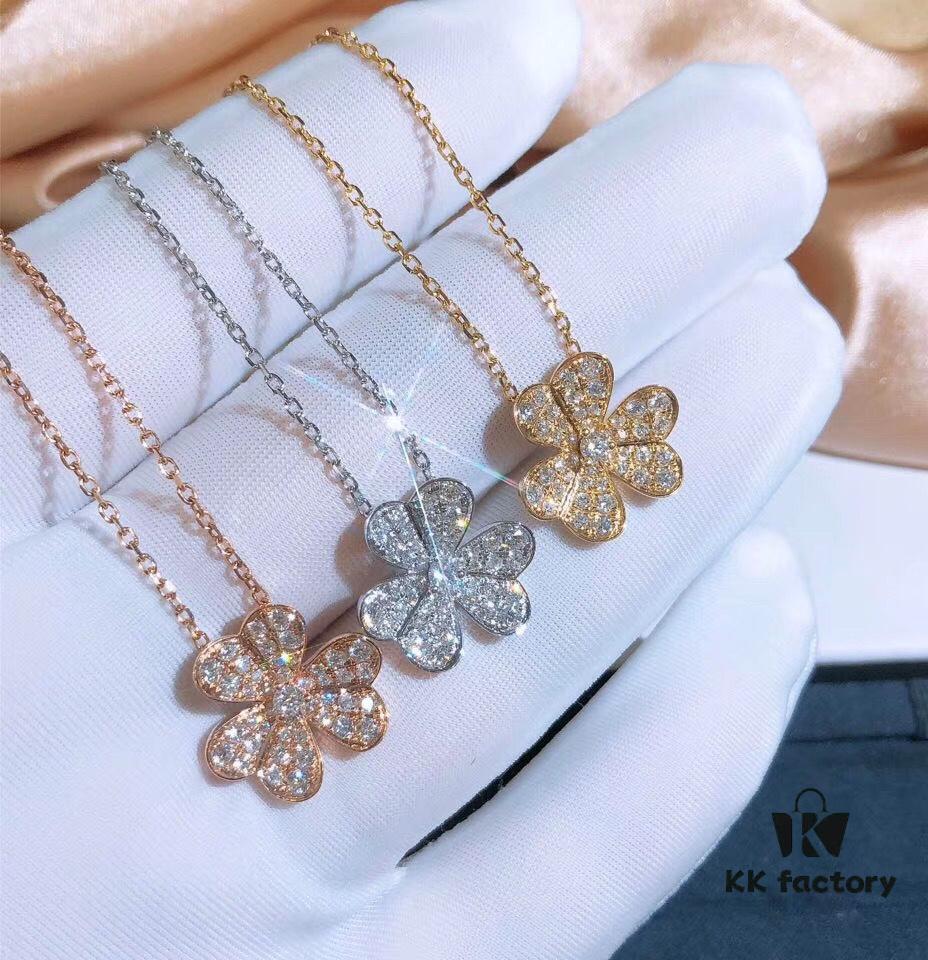 692fbe6b99f2d84055c87ea4 VCA Van Cleef & Arpels Frivole Series Micro-Pave Three-Leaf Clover Necklace and Bracelet, Stunning Design, Popular Among Influencers, Classic, Timeless, Elegant and Minimalist, 925 Sterling Silver with High-Cut Diamonds, A Must-Have for Every Woman, Exquisite Craftsmanship, Premium Quality