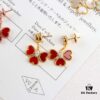 692fbe7b99f2d84055c87ebe Vca Sweet Alhambra® Series Red Heart Four-Leaf Clover Stud Earrings
