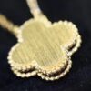 Vca Van Cleef & Arpels 2019 Christmas Limited Edition Blue Ceramic Diamond-Paved Clover Necklace