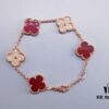 692fbe8999f2d84055c87ed3 Van Cleef & Arpels Alhambra Clover Interlaced Five-Flower Bracelet, Classic New Luxury Style, Lucky Clover Design, Rose Gold, Onyx, and Agate