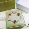 692fbe8a99f2d84055c87ed5 Van Cleef & Arpels Alhambra Clover Interlaced Five-Flower Bracelet, Classic New Luxury Style, Lucky Clover Design, Rose Gold, Onyx, and Agate