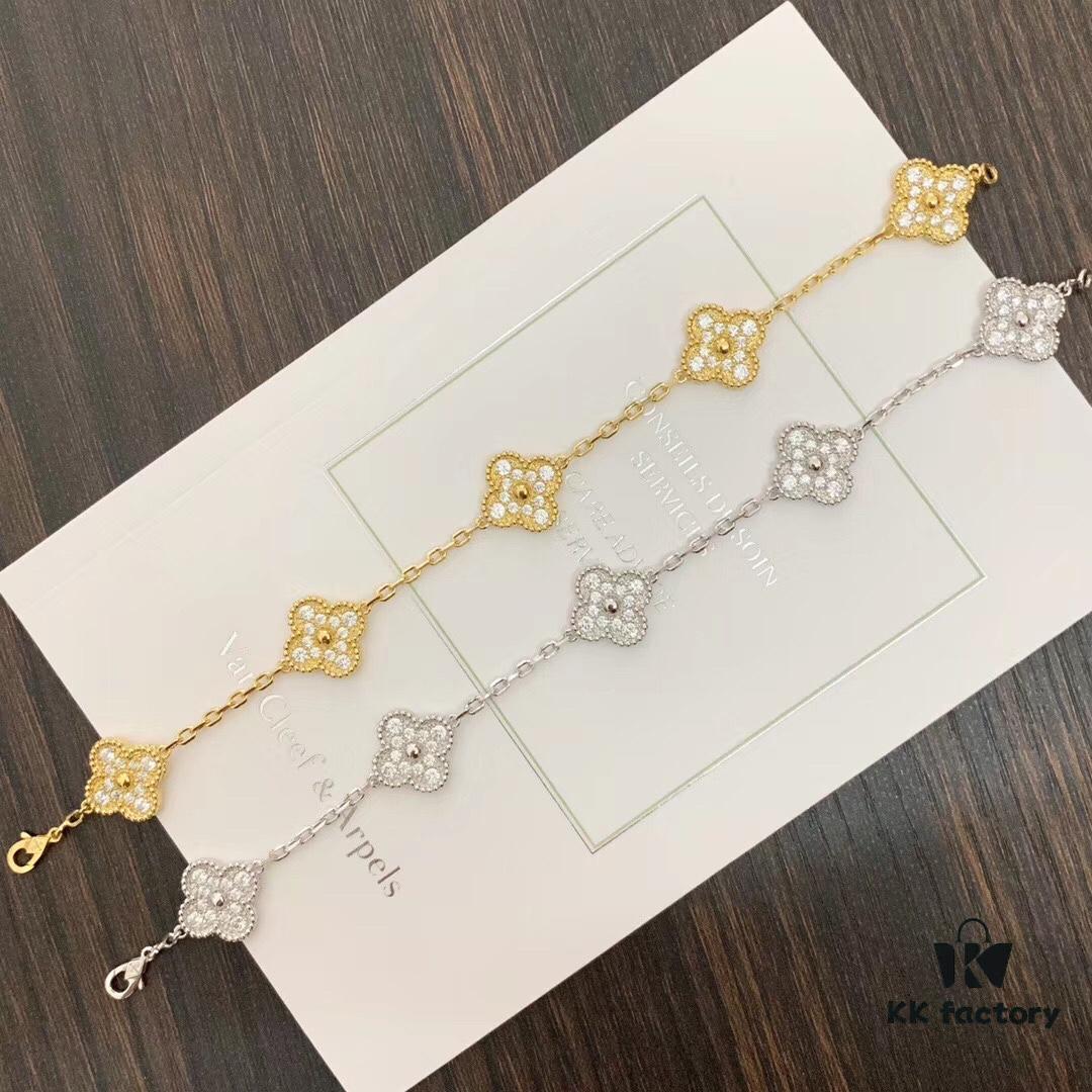 692fbe9799f2d84055c87ee2 VCA Full Diamond Five-Flower Clover Bracelet Extremely Difficult to Replicate