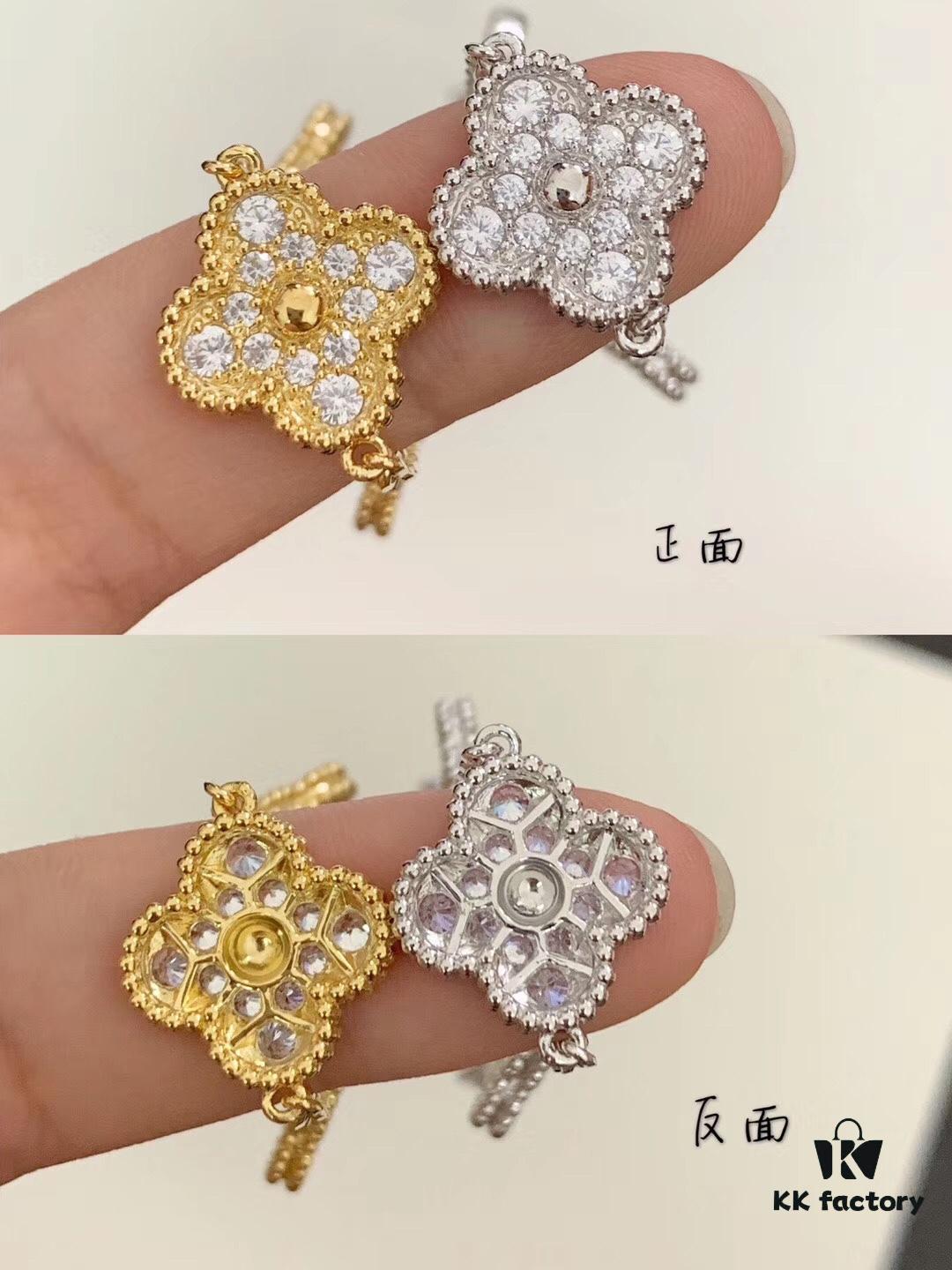 692fbe9b99f2d84055c87ee5 VCA Full Diamond Five-Flower Clover Bracelet Extremely Difficult to Replicate