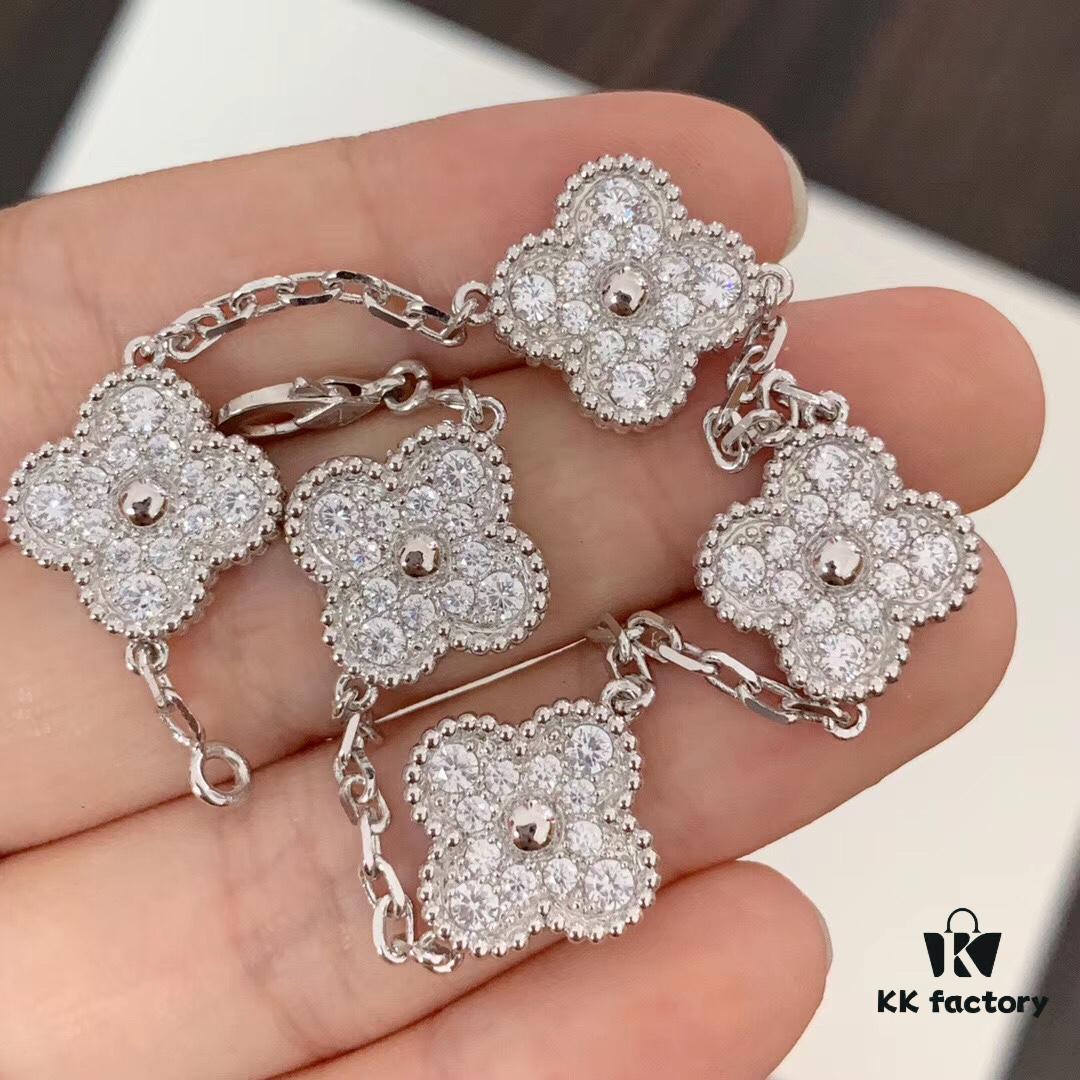 692fbea099f2d84055c87eed VCA Full Diamond Five-Flower Clover Bracelet Extremely Difficult to Replicate