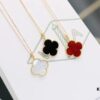 692fbea399f2d84055c87ef4 Van Cleef & Arpels VCA Large Four-Leaf Clover Sweater Chain, Sterling Silver with Thick Gold Plating
