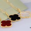 692fbea499f2d84055c87ef6 Van Cleef & Arpels VCA Large Four-Leaf Clover Sweater Chain, Sterling Silver with Thick Gold Plating