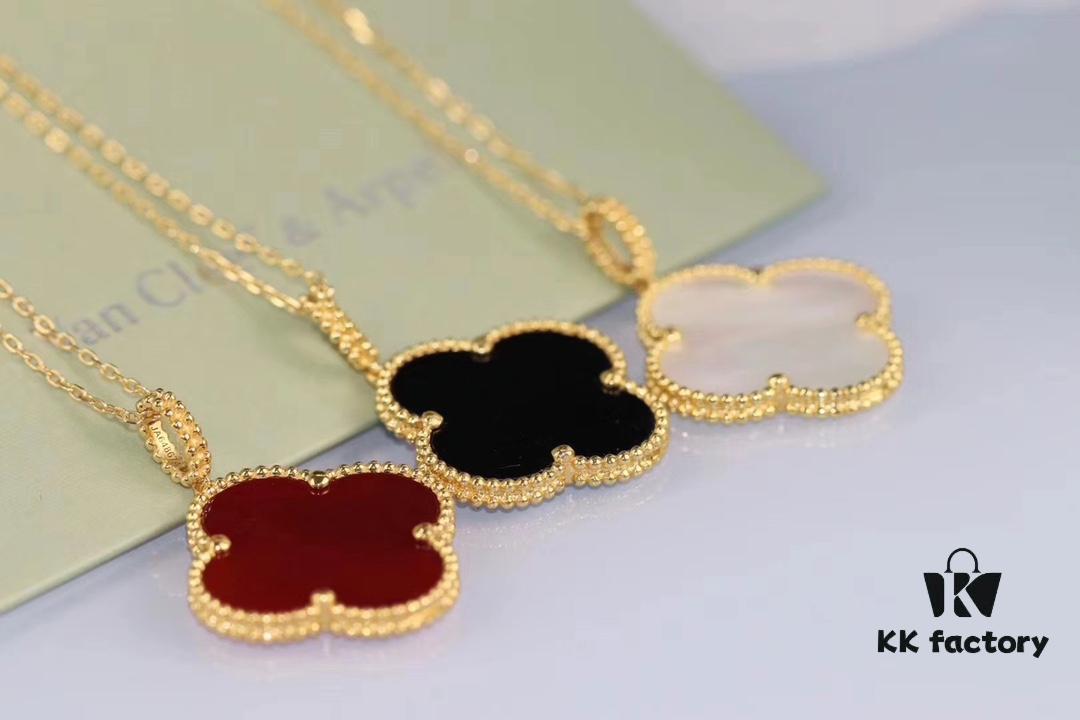 692fbea499f2d84055c87ef6 Van Cleef & Arpels VCA Large Four-Leaf Clover Sweater Chain, Sterling Silver with Thick Gold Plating