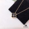 692fbea499f2d84055c87ef8 Red Carnelian / White Mother of Pearl / Black Onyx Van Cleef & Arpels Alhambra Clover Necklace, Sterling Silver with Thick Gold Plating