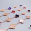692fbea699f2d84055c87ef9 Van Cleef & Arpels Alhambra Clover Interlaced Five-Flower Bracelet, Classic New Luxury Style, Lucky Clover Design, Rose Gold, Onyx, and Agate