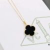 692fbea799f2d84055c87efd Van Cleef & Arpels VCA Large Four-Leaf Clover Sweater Chain, Sterling Silver with Thick Gold Plating