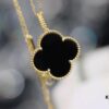 692fbea999f2d84055c87eff Van Cleef & Arpels VCA Large Four-Leaf Clover Sweater Chain, Sterling Silver with Thick Gold Plating